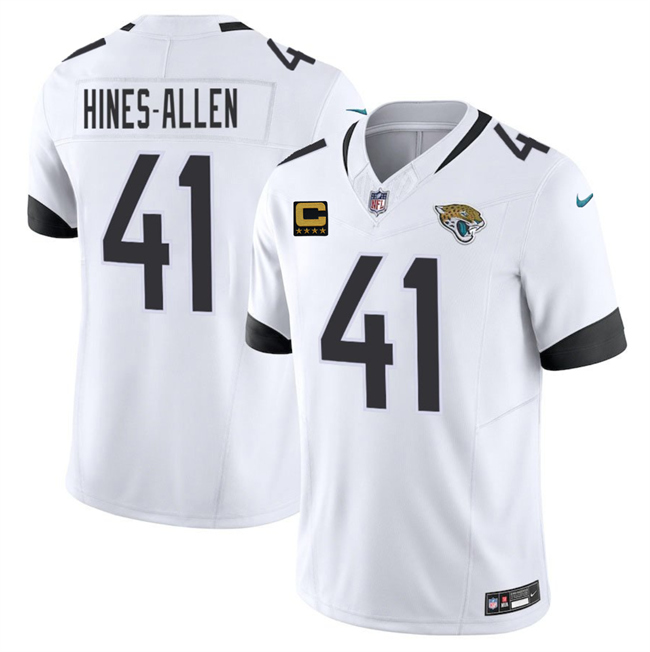 Men's White Jacksonville Jaguars #41 Josh Hines-Allen 2025 F.U.S.E. With 4-Star C Patch Vapor Limited Stitched Football Jersey